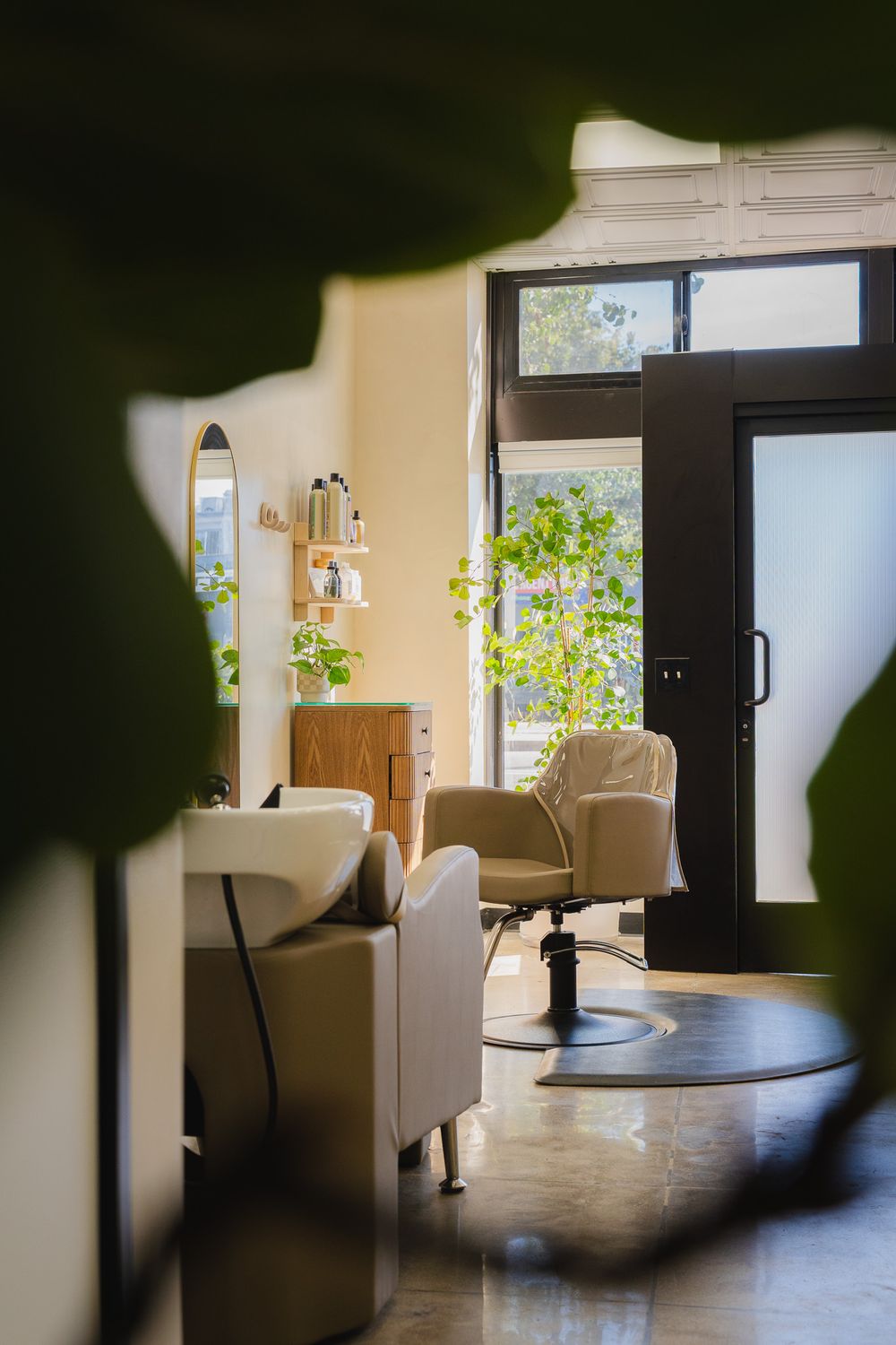 Los Angeles hair studio captured by a Pasadena branding photographer for Jill’s branding shoot.