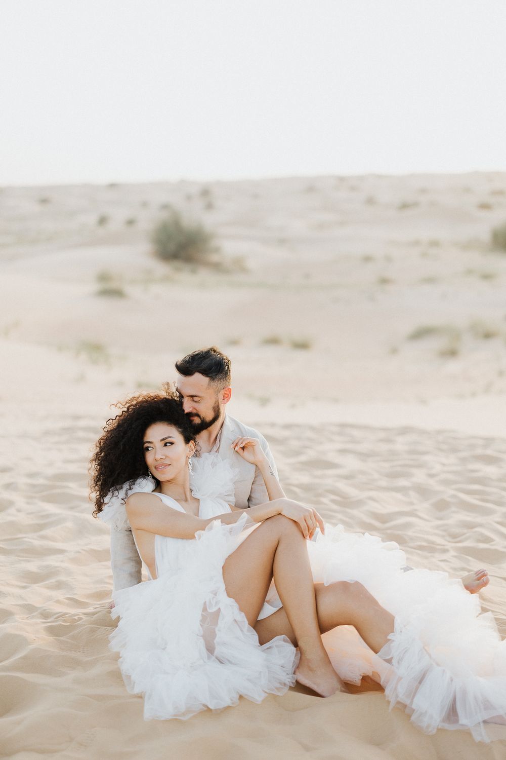 Romantic moment between bride and groom during a destination wedding