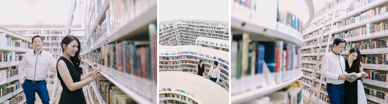 Best Pre-Wedding Photoshoot Locations in Singapore: Orchard Library