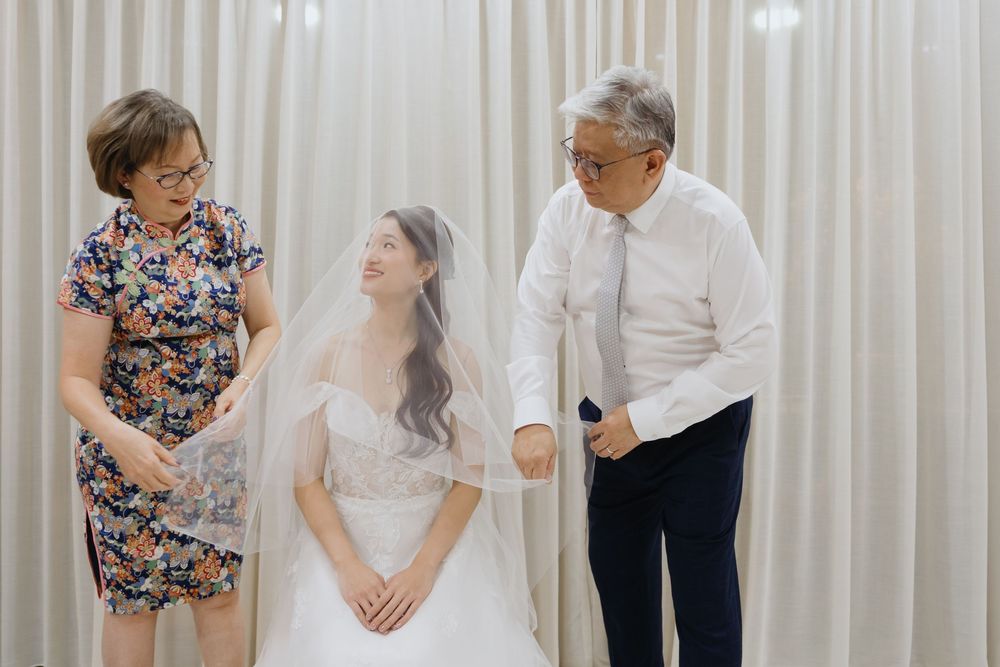 Candid wedding photo collage showing intimate moments between couples celebrating during a cheerful reception.