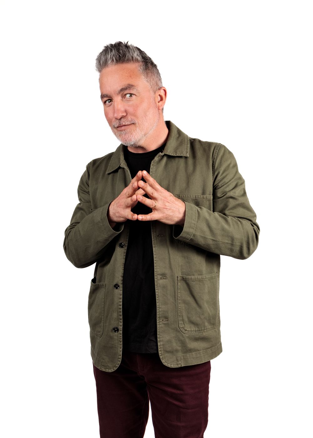 Dai Henwood NZ Comedian in studio with Auckland photographer for professional portrait