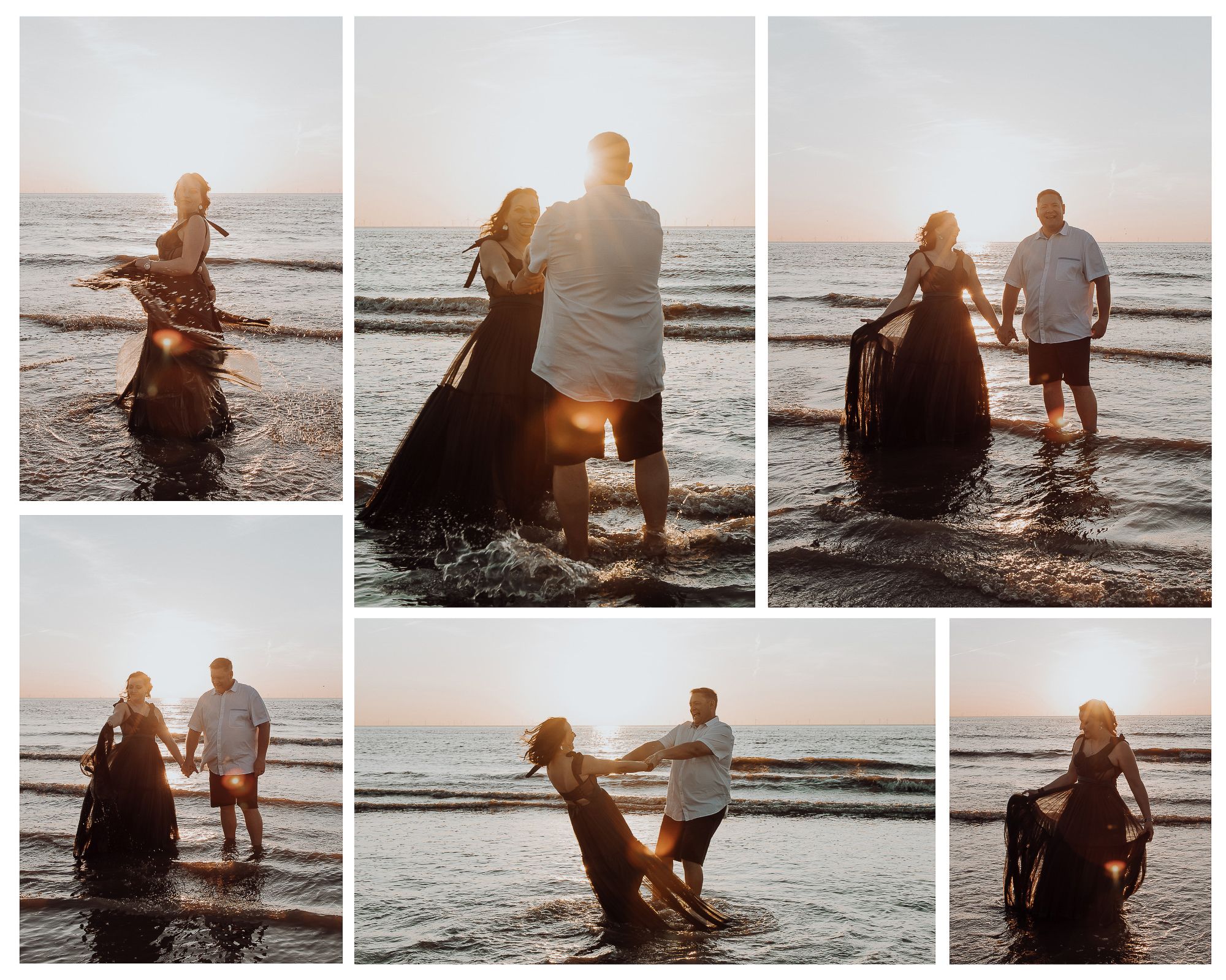 Couple's sunset photoshoot at Katwijk aan Zee, with relaxed beach portraits, warm evening light, and sea views.