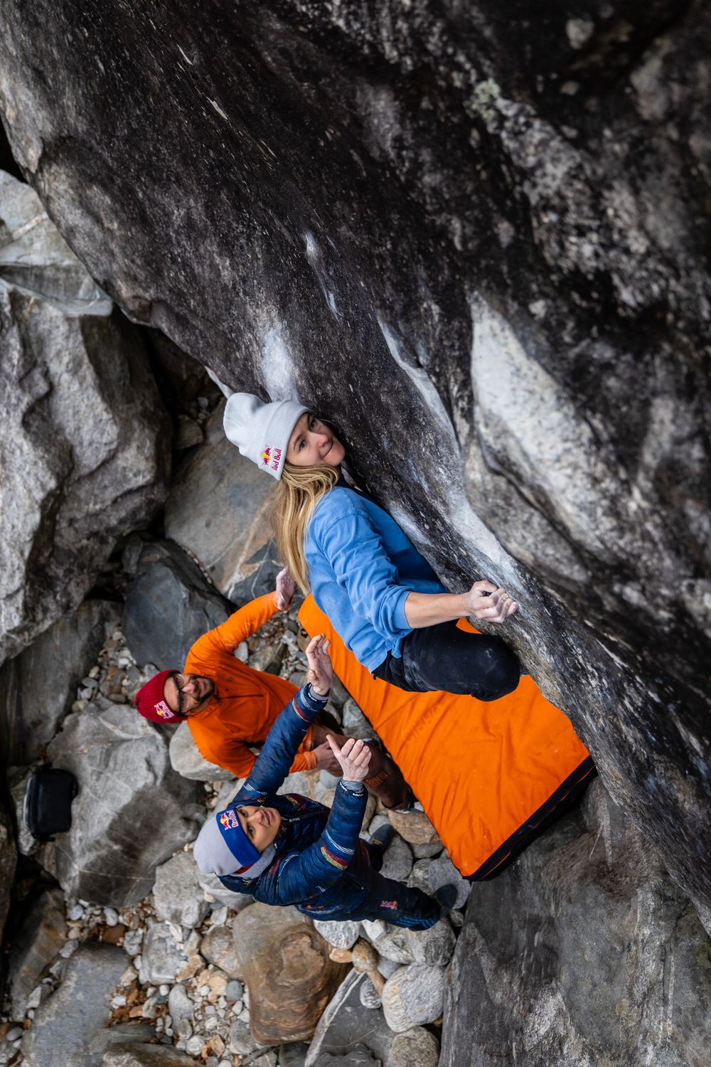 Shauna Coxsey climbing during the Bouldering Camp in Ticino, Switzerland on November 24, 2025. Photo Jan Virt.