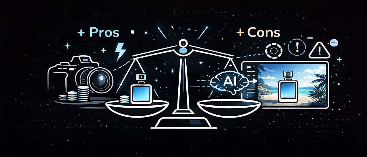 A series of digital icons and illustrations showing technology concepts like AI, cloud computing, and data security.