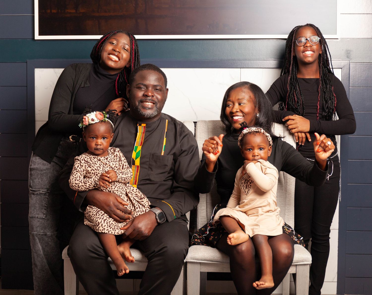 A collage of family portrait photos showing joyful moments and warm interactions between loved ones.