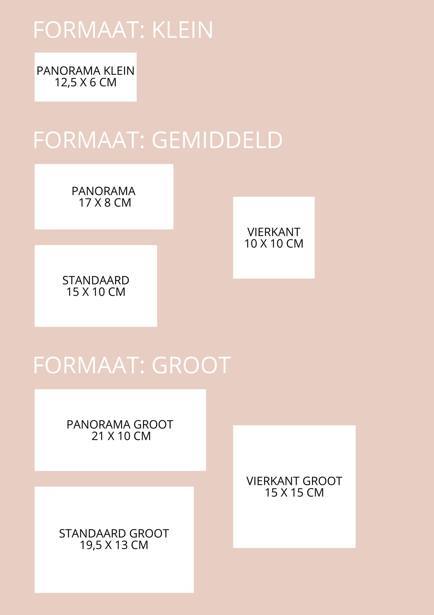 formaten kaartjes