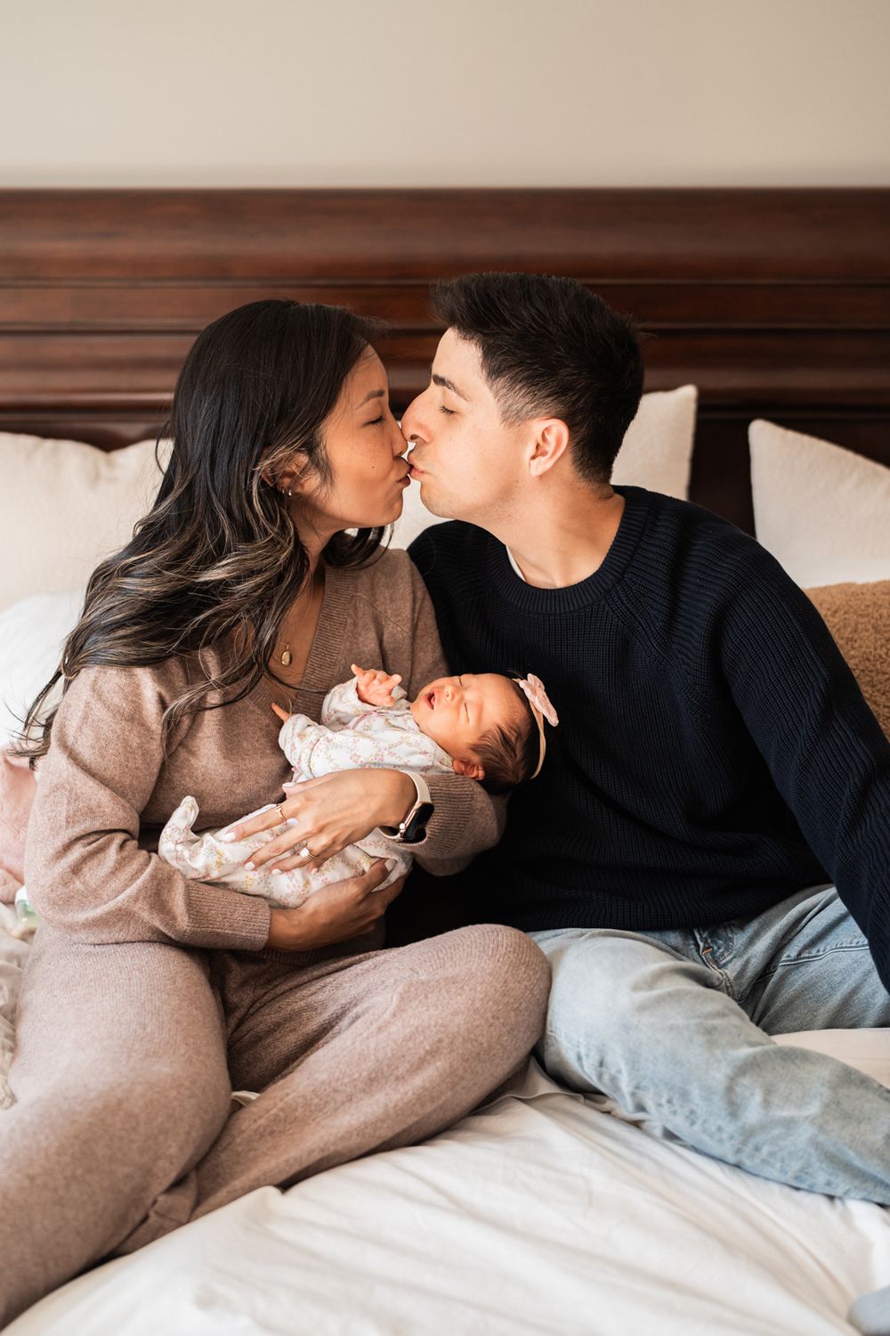 Newborn baby portraits at home in Woodridge, Illinois.