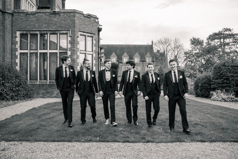 NORFOLK WEDDING DUNSTON HALL NORWICH BLACK TIE WEDDING GROOMSMEN