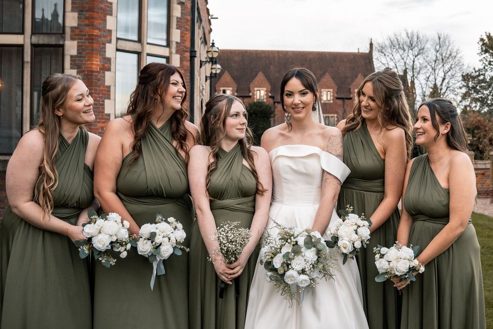 NORFOLK WEDDING DUNSTON HALL NORWICH BLACK TIE WEDDING BRIDESMAIDS