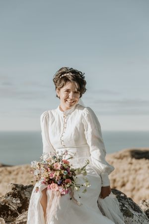 bride on top of port hills, canterbury wedding photographer