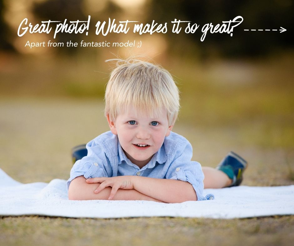 Boy laying on tummy on blanket. Beautiful soft background or bokeh - Kelly Chapman Photographer Perth