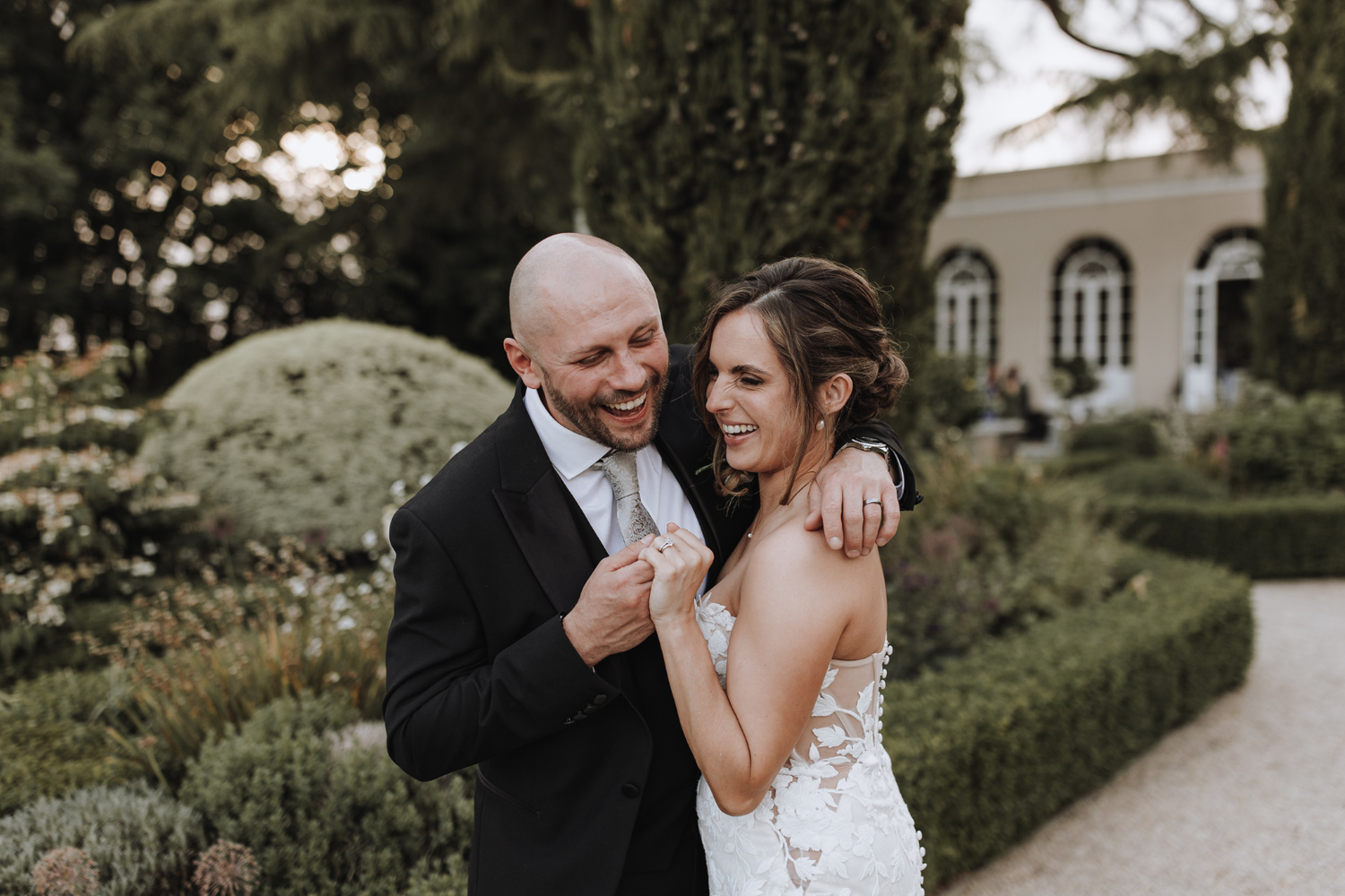 Couple at Deer Park Wedding Venue, Honiton, Devon.