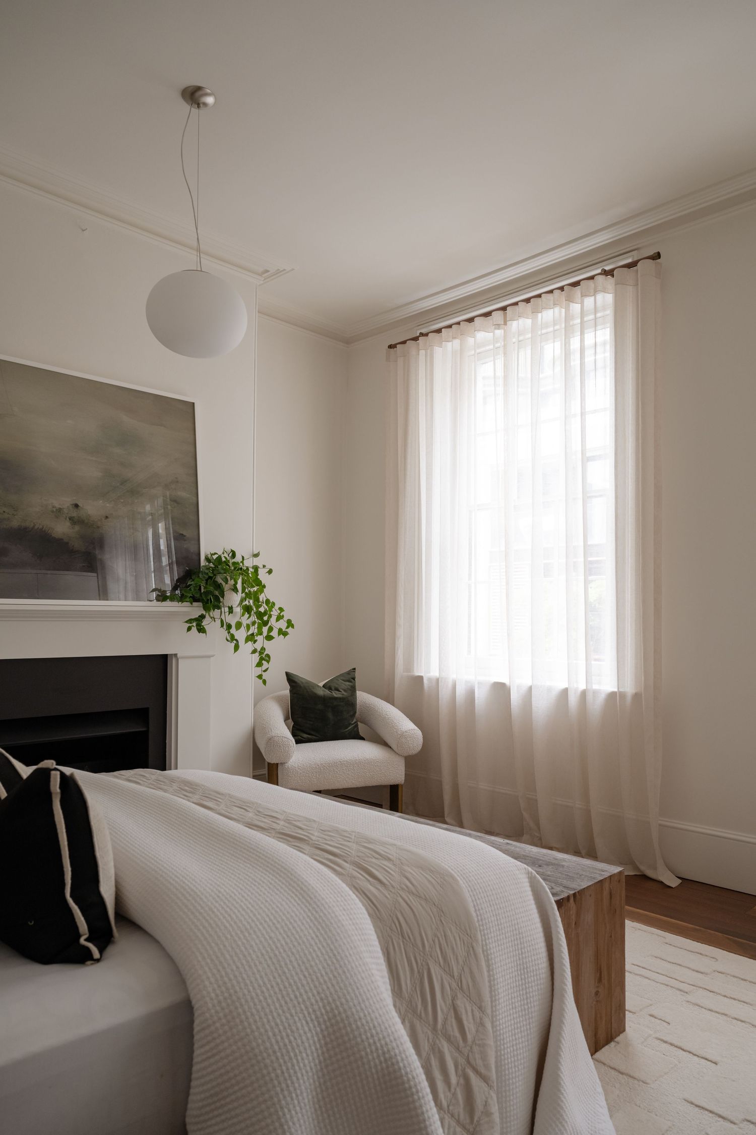 Boutique accommodation photography capturing soft natural light and calm, minimal interiors