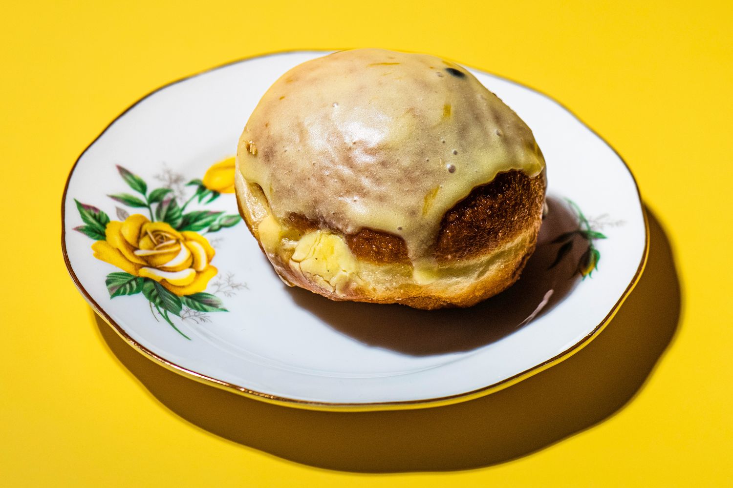 Close-up of delicious Peaches Patisserie donut in Dorrigo
