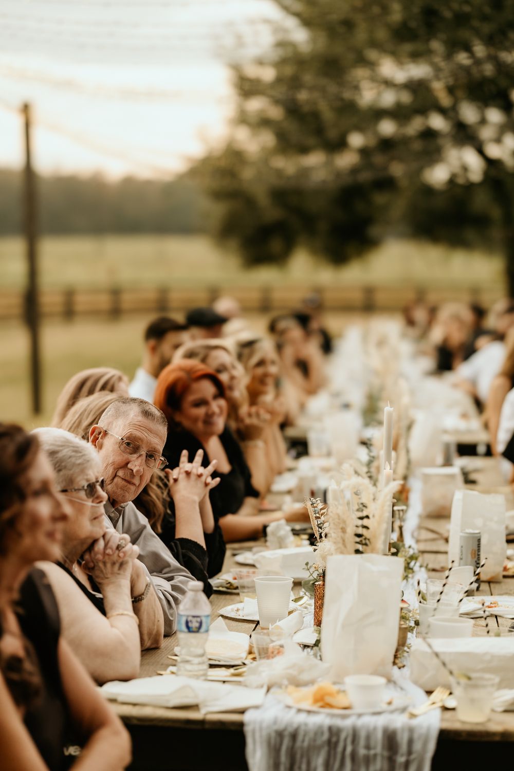 Photograph of dinner at Wild Daisy Farm in Molena, Georgia.