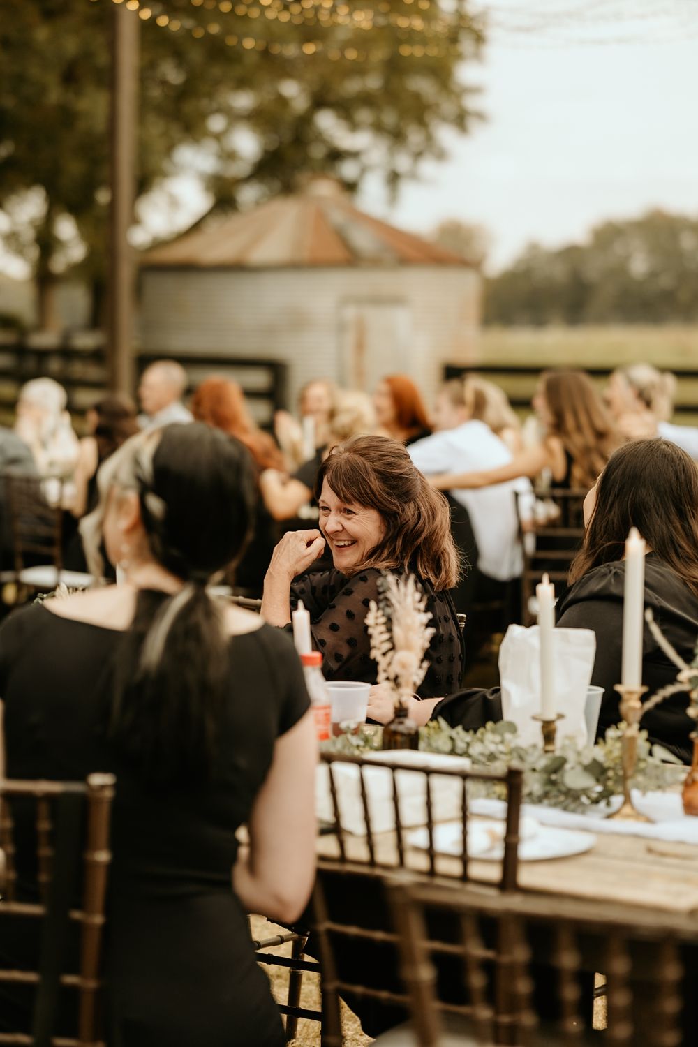 Photograph of dinner at Wild Daisy Farm in Molena, Georgia.