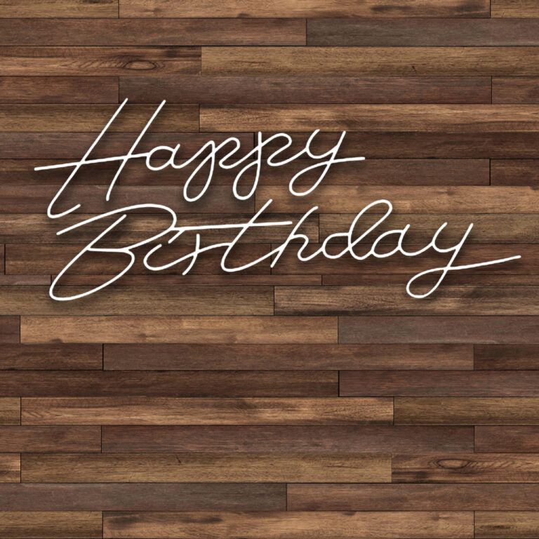 Brighten up your celebration with a 'Happy Birthday' neon sign prop for your photo booth, adding a vibrant and festive touch to the party!