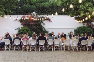 Reception under festoon lights at La Cotte wedding venue, Franschhoek