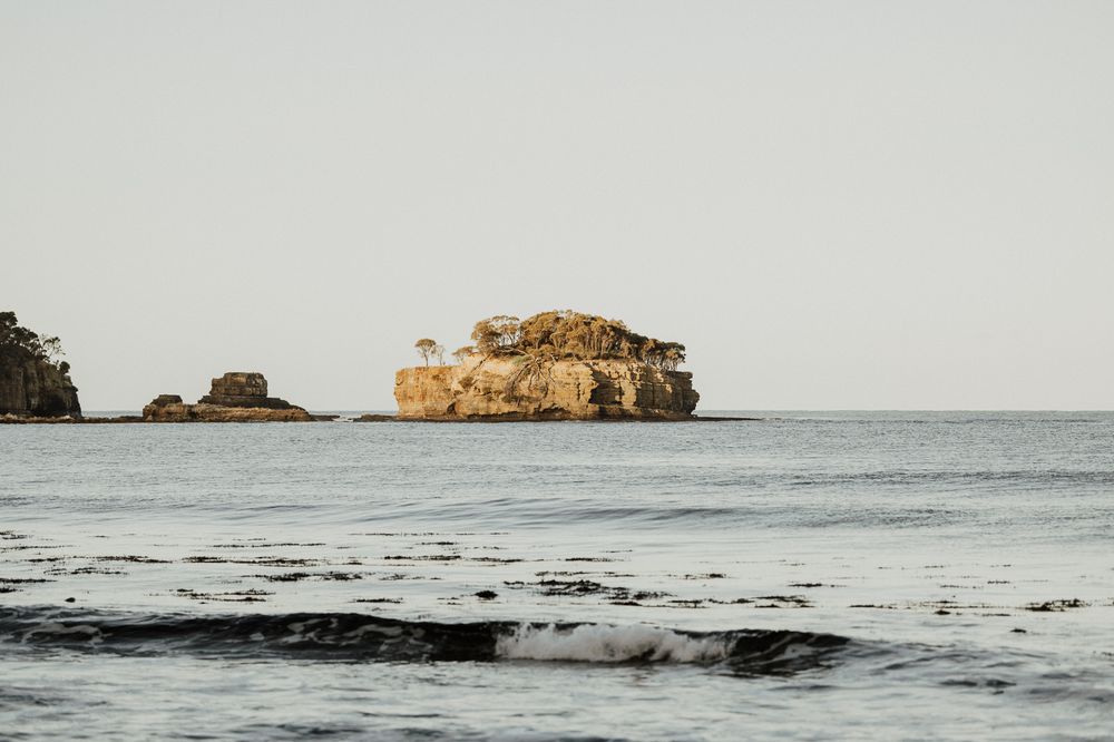engagement at the Tessellated Pavements, Eaglehawk Neck, Tasmania taken by elopement and wedding photographer Joss Jensen Photography