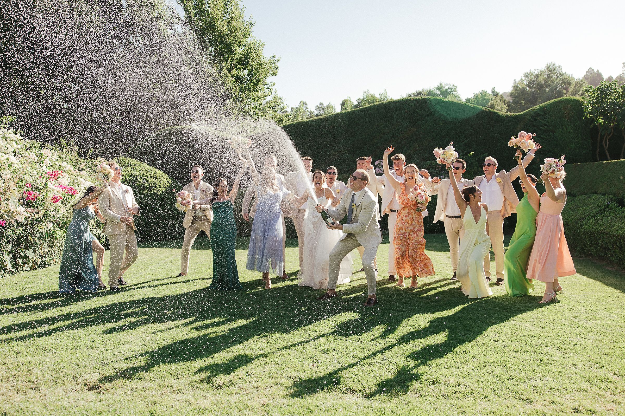 Bridal party group photo at Johannesdal 1207 Cape Winelands wedding