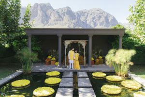 Bride and groom wedding portraits at Johannesdal 1207 in Stellenbosch