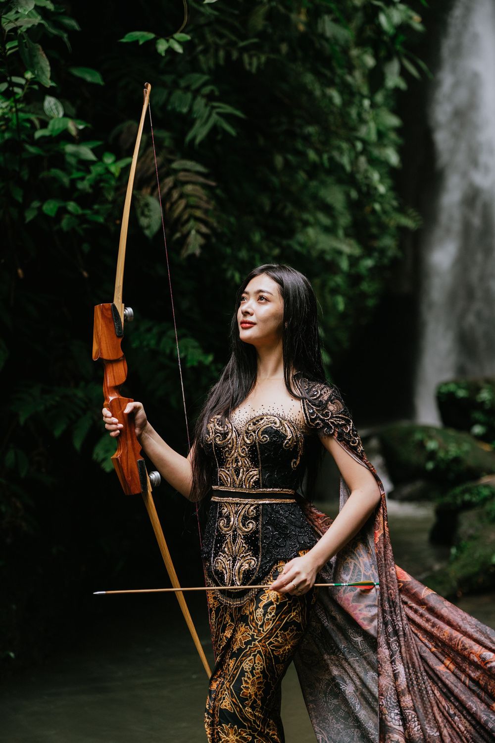 Personal branding photography at Leke-Leke Waterfall, Bali.