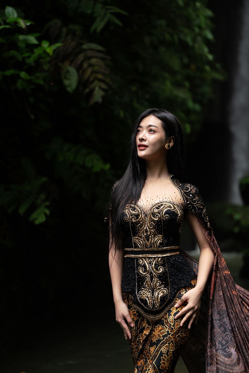 Personal branding photography at Leke-Leke Waterfall, Bali.