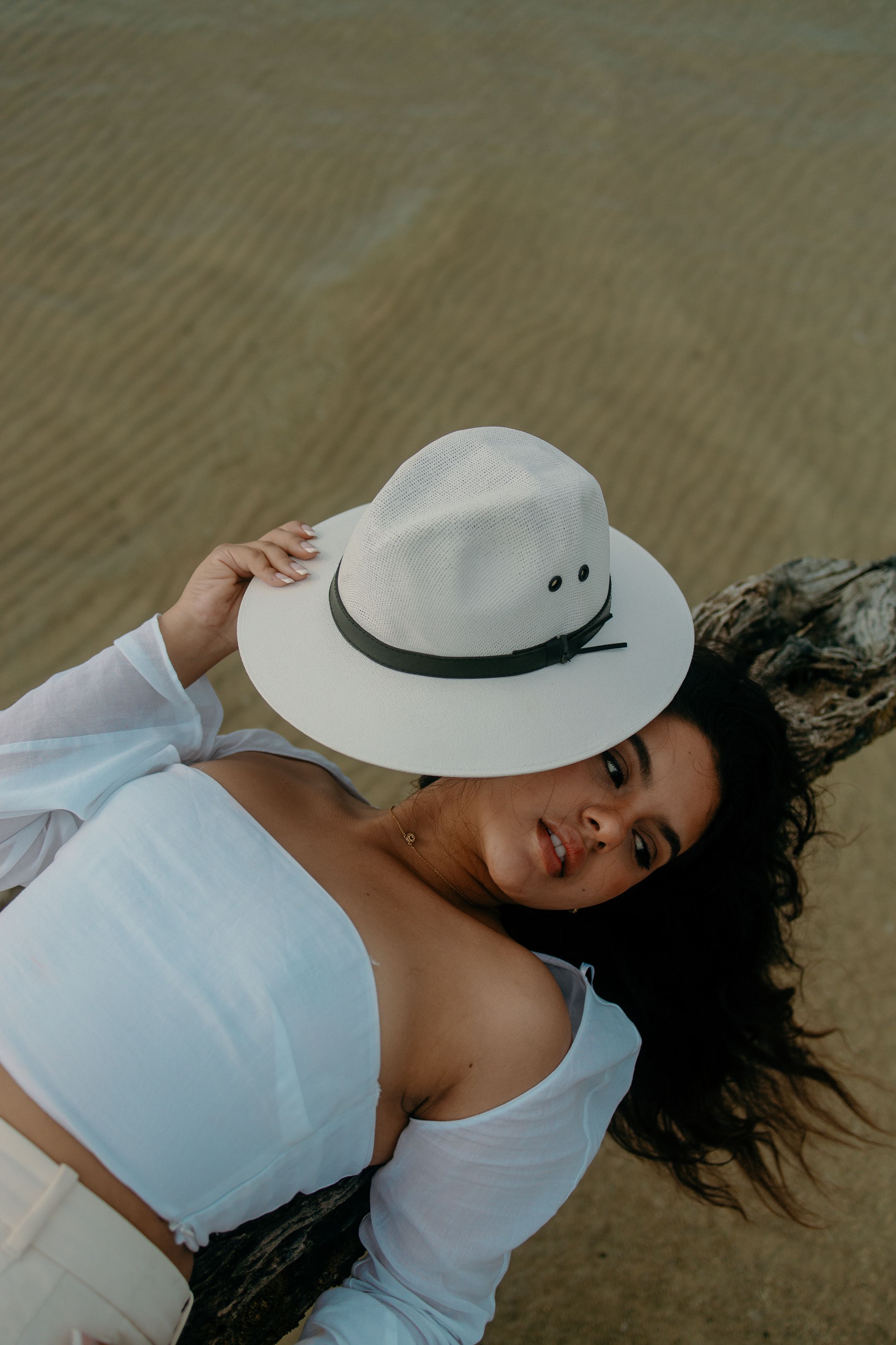 Pinterest aesthetic beach fashion, Instagram-worthy editorial shot with luxury brand vibes by MannyPortraits.