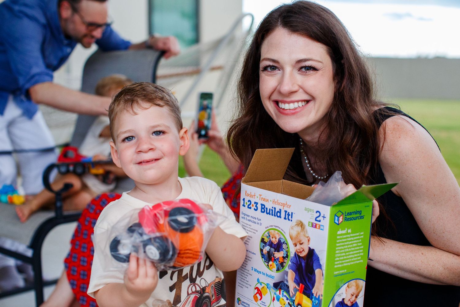Mother with her two-year-old son on his birthday.
