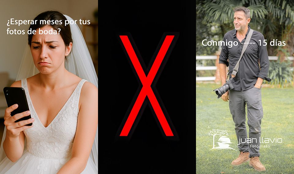 Fotógrafo de bodas en Asturias, Juan Llavio, garantiza la entrega rápida de fotos en 15 días frente a meses de espera