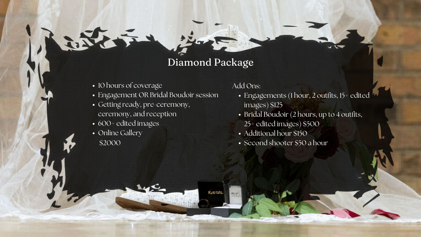 A screenshot showing a basic business sponsor package description text overlay on a blurred background.