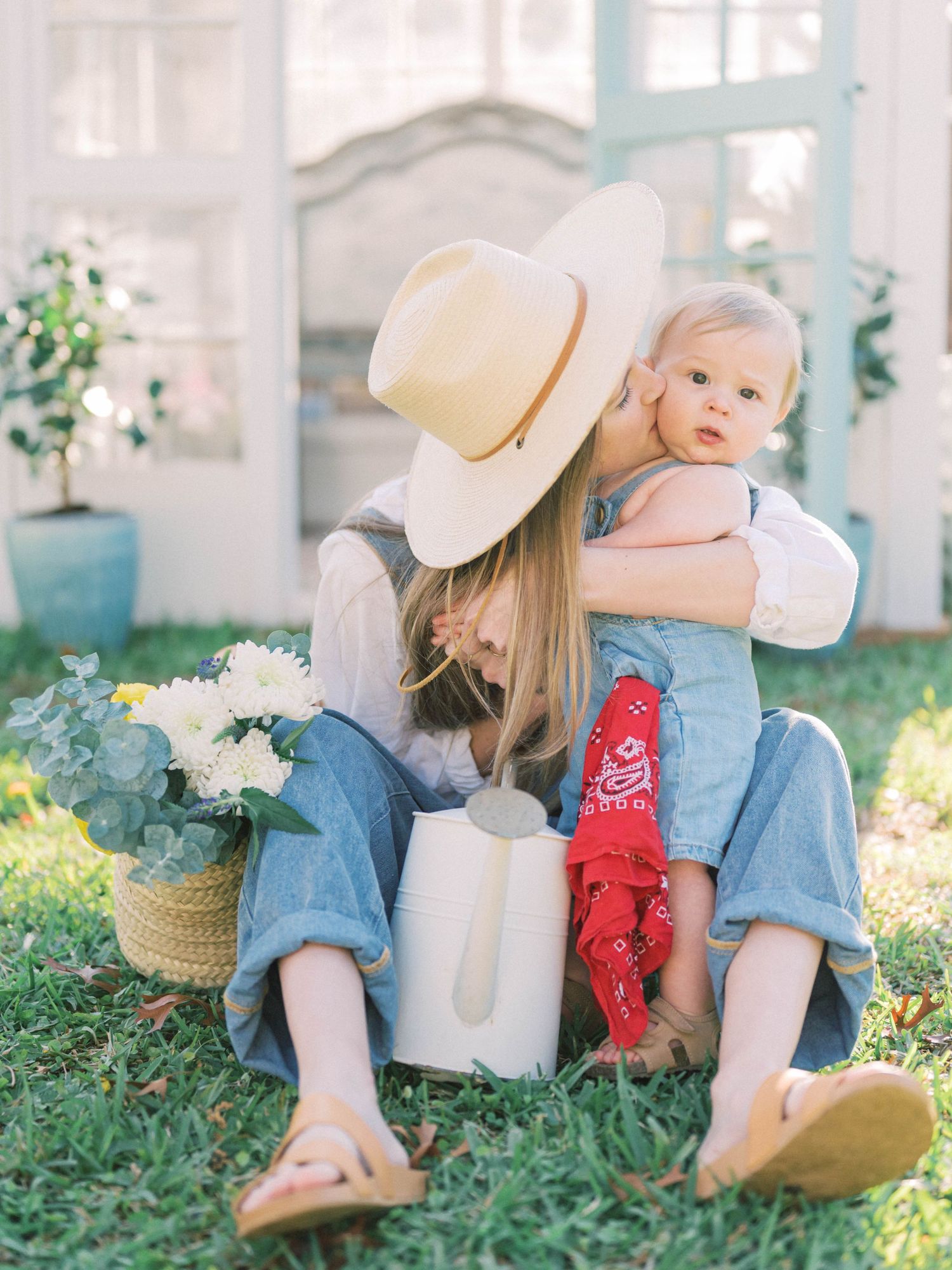 garden petite - mom and son