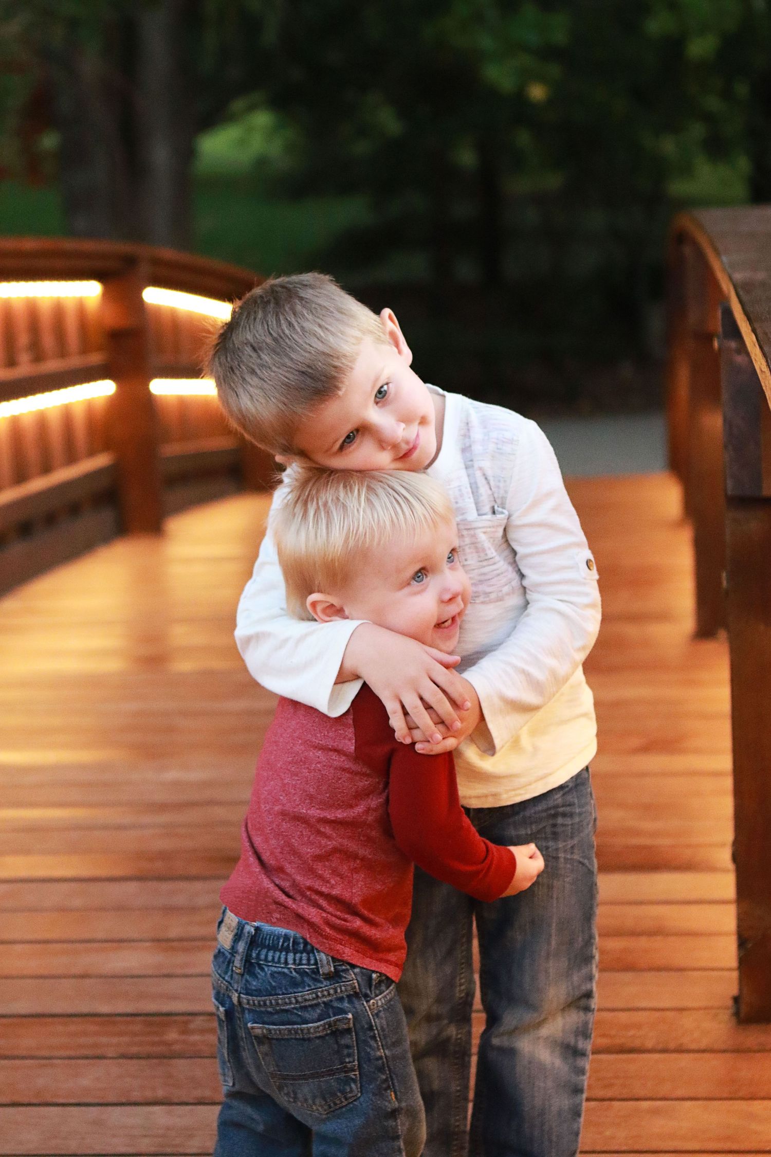 Brothers hugging