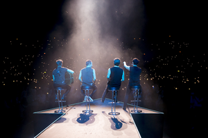Oh what a night med Peter Johansson, Bruno Mitsogiannis, Robert Rydberg och David Lindgren. Fotograf Rebecca Nordin. Globen.