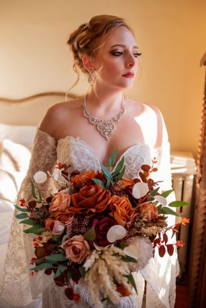 Bride on wedding day in Virginia