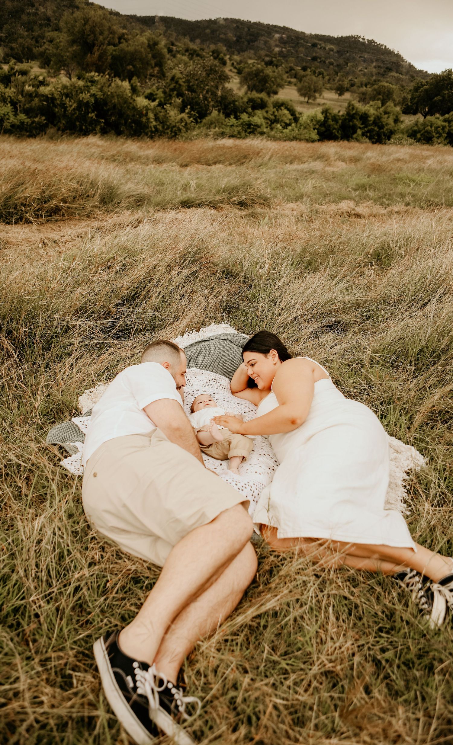 Family outside during a newborn session