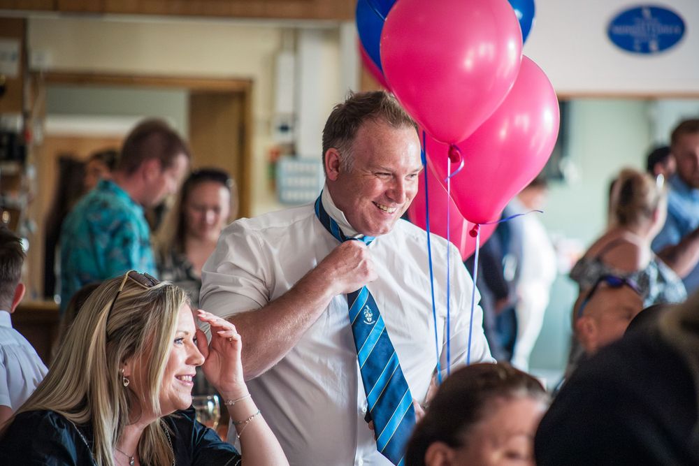 Happy celebrations at Redditch Rugby Club awards night for junior players.