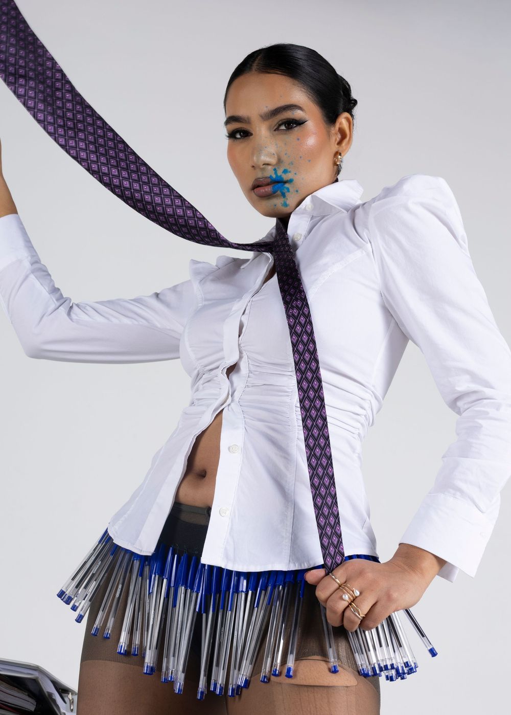 creative shoot, pen skirt, editorial, made by hand, kelowna british columbia, art, intimate, model, fashion