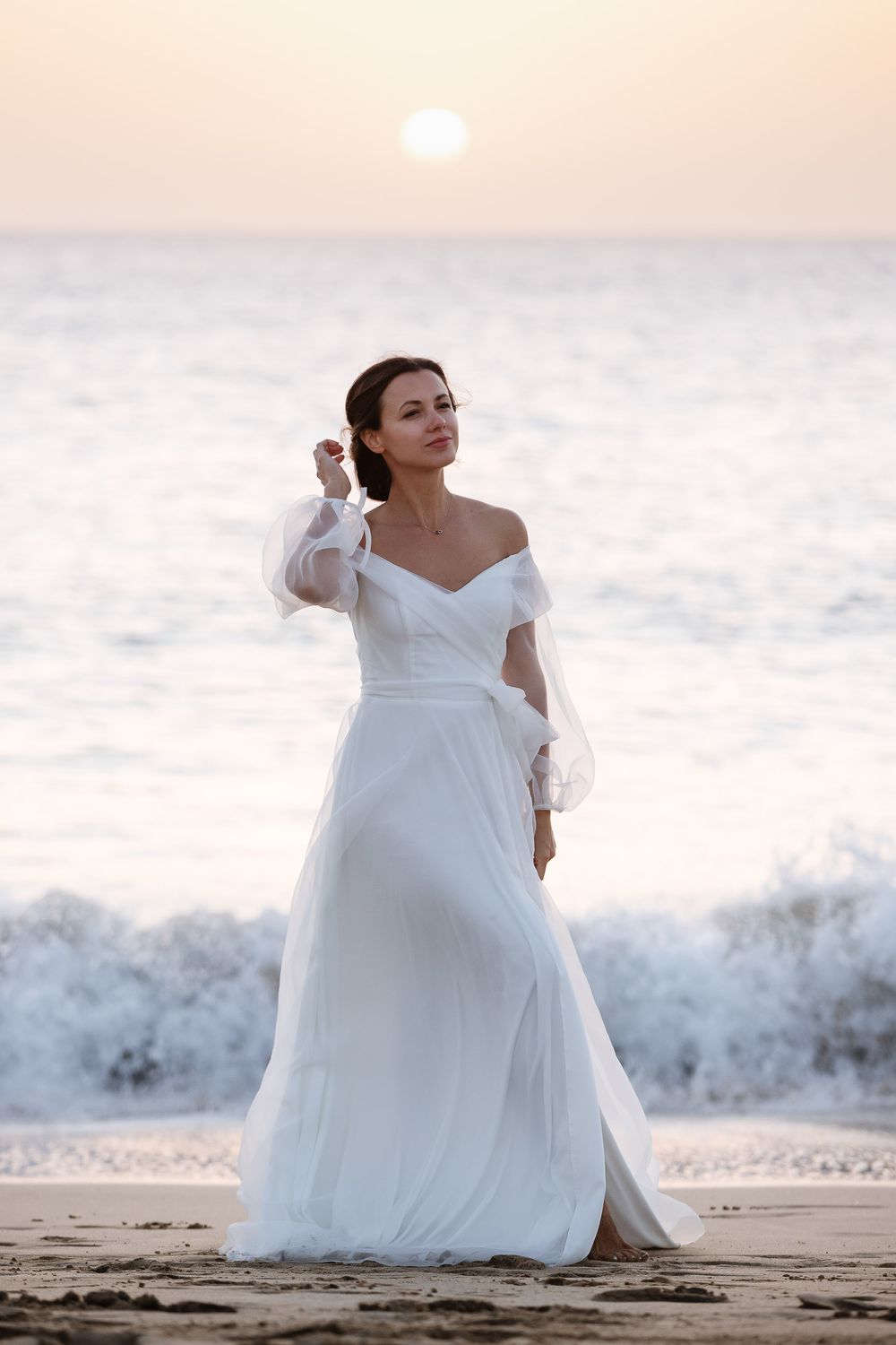 Bridal sunset at Playa de Papagayo - Lanzarote destination wedding photography