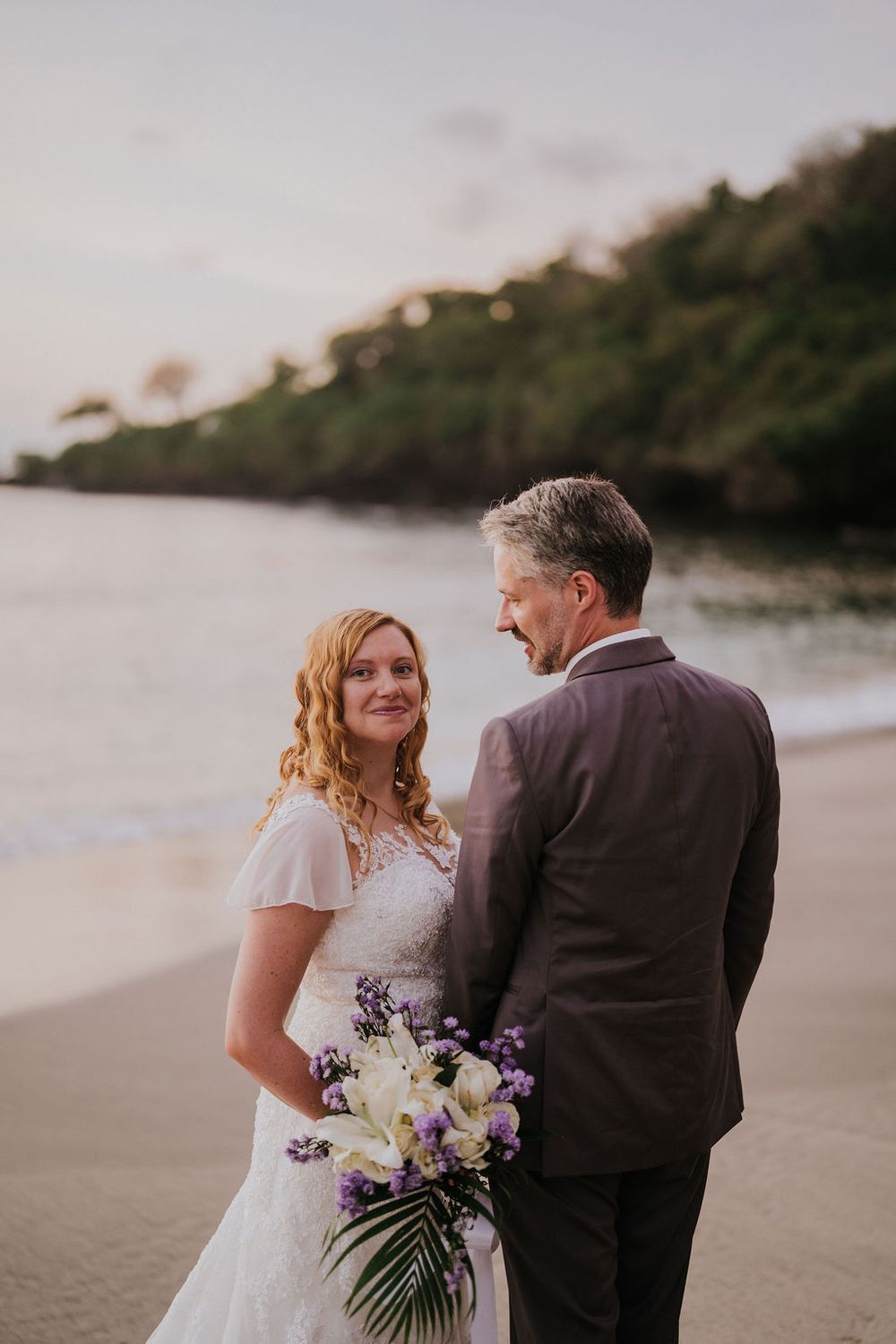 Prewedding couple photography in Bali with Virgin Beach views