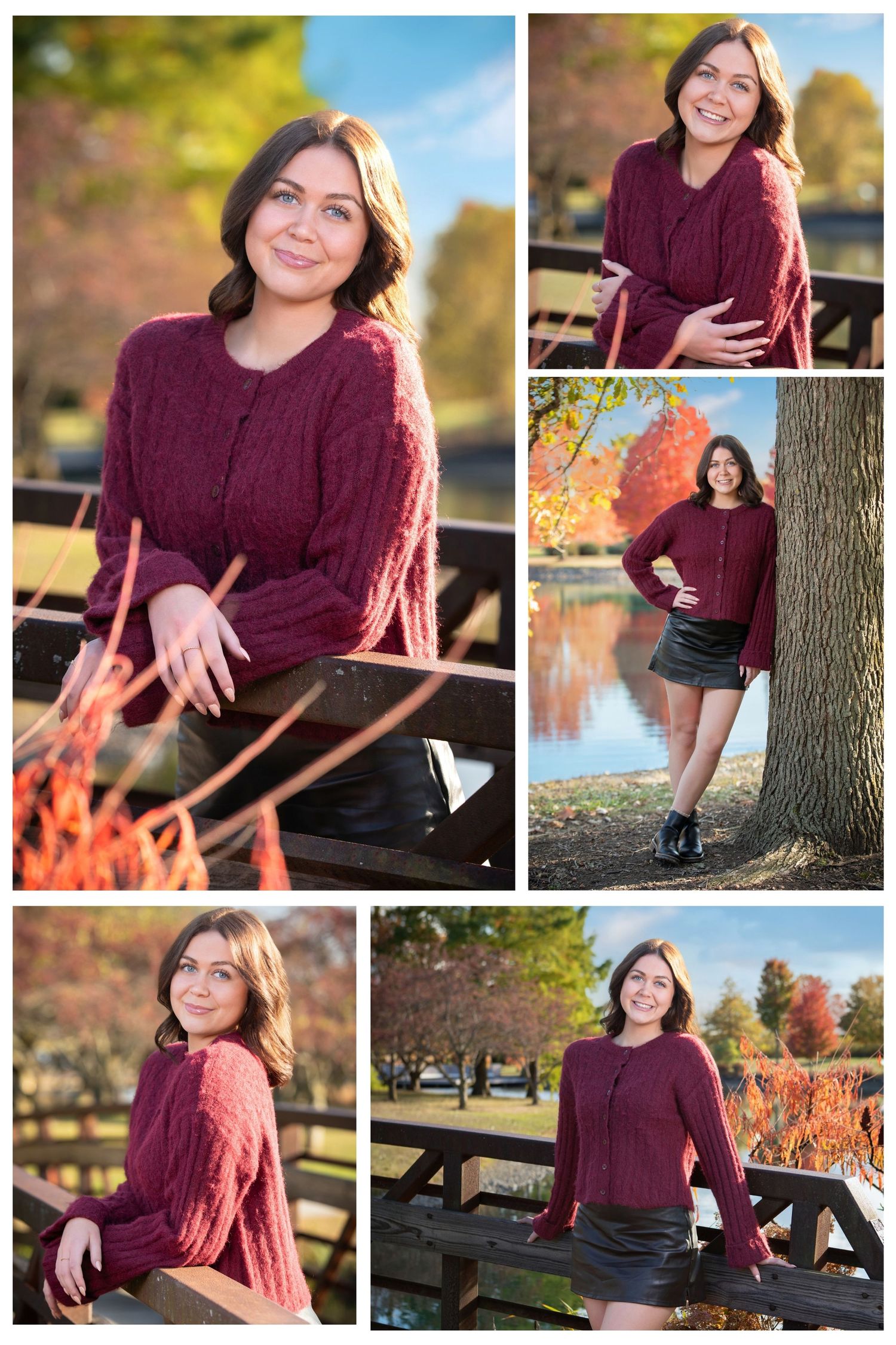 Fall senior pictures.  Senior pictures at an arboretum.  Boho senior pictures. Senior pics at a pond. Senior pictures in the fall.