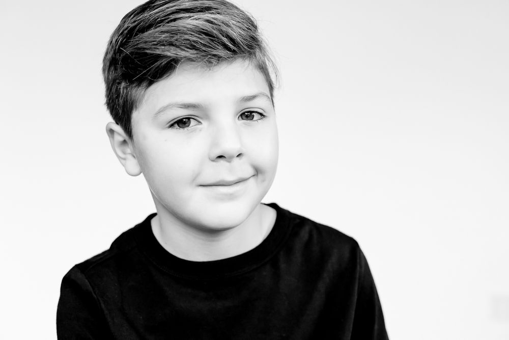 Guided kids portrait session capturing unique expressions in Northbrook studio