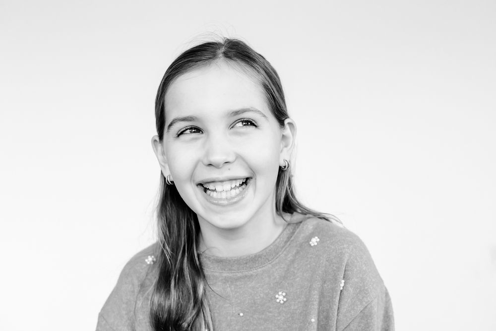 Portrait of a happy child captured during a Northbrook mini session in November