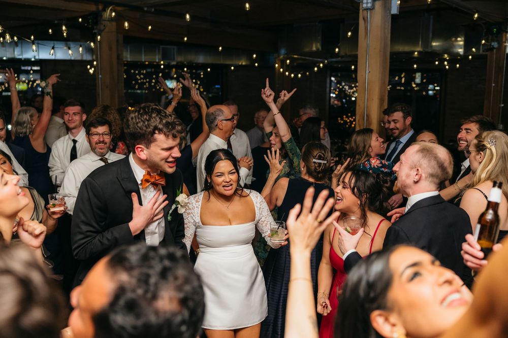 Chicago wedding photographer capturing emotional dance floor moment