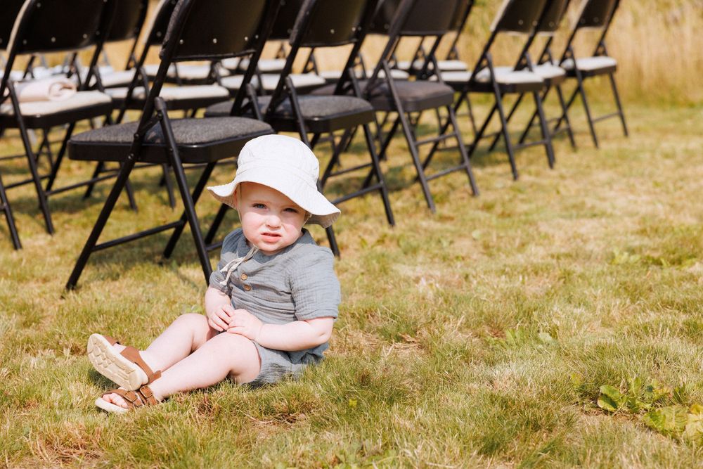 Outdoor ceremony on the Bonavista Peninsula by Newfoundland documentary style wedding photographer Kaitlyn Yvette
