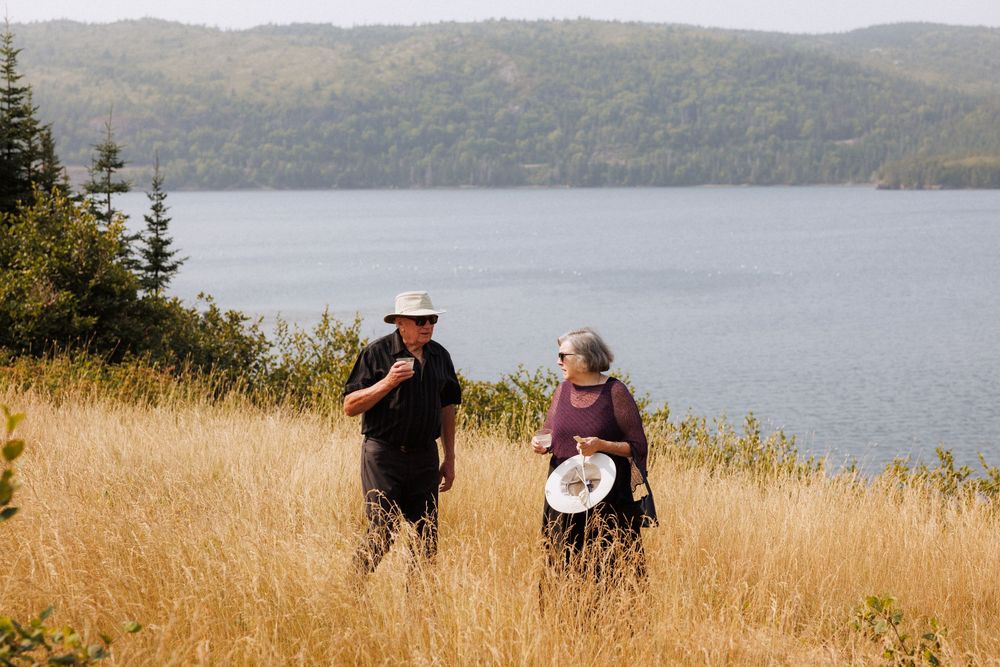 Outdoor ceremony on the Bonavista Peninsula by Newfoundland documentary style wedding photographer Kaitlyn Yvette