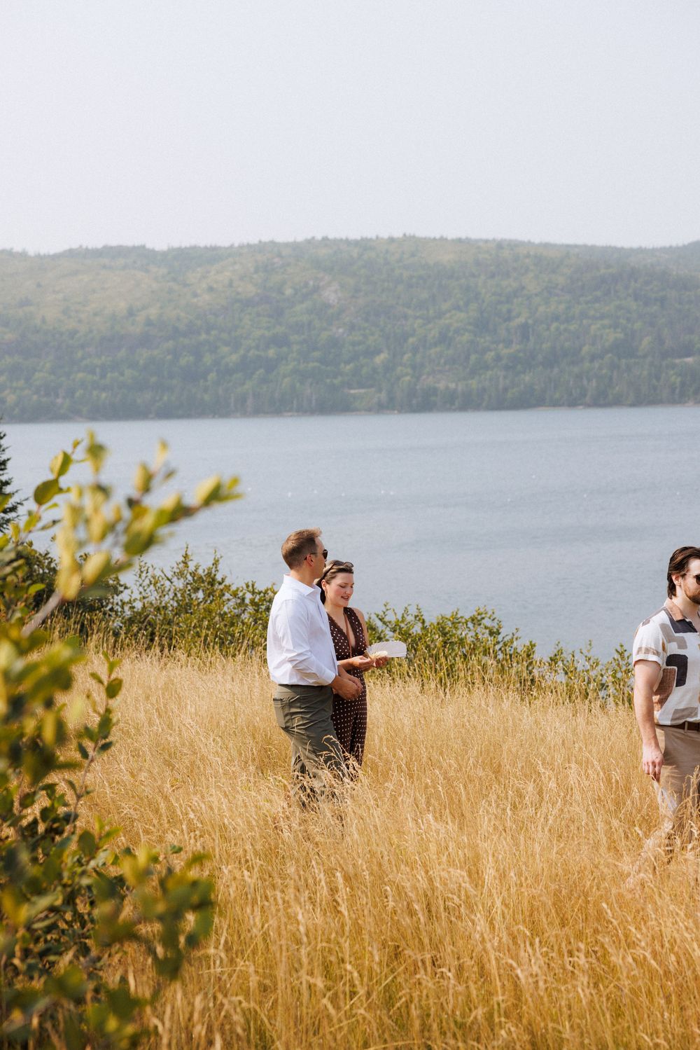 Outdoor ceremony on the Bonavista Peninsula by Newfoundland documentary style wedding photographer Kaitlyn Yvette