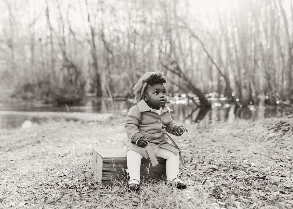 Black and white series of candid shots in a natural outdoor setting.
