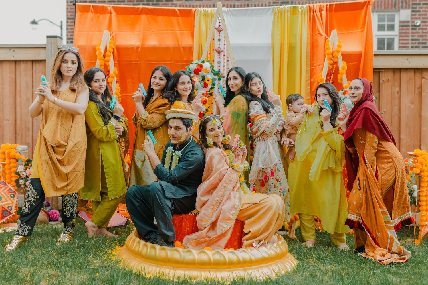 Backyard Haldi celebration with elegant pinterest aesthetics