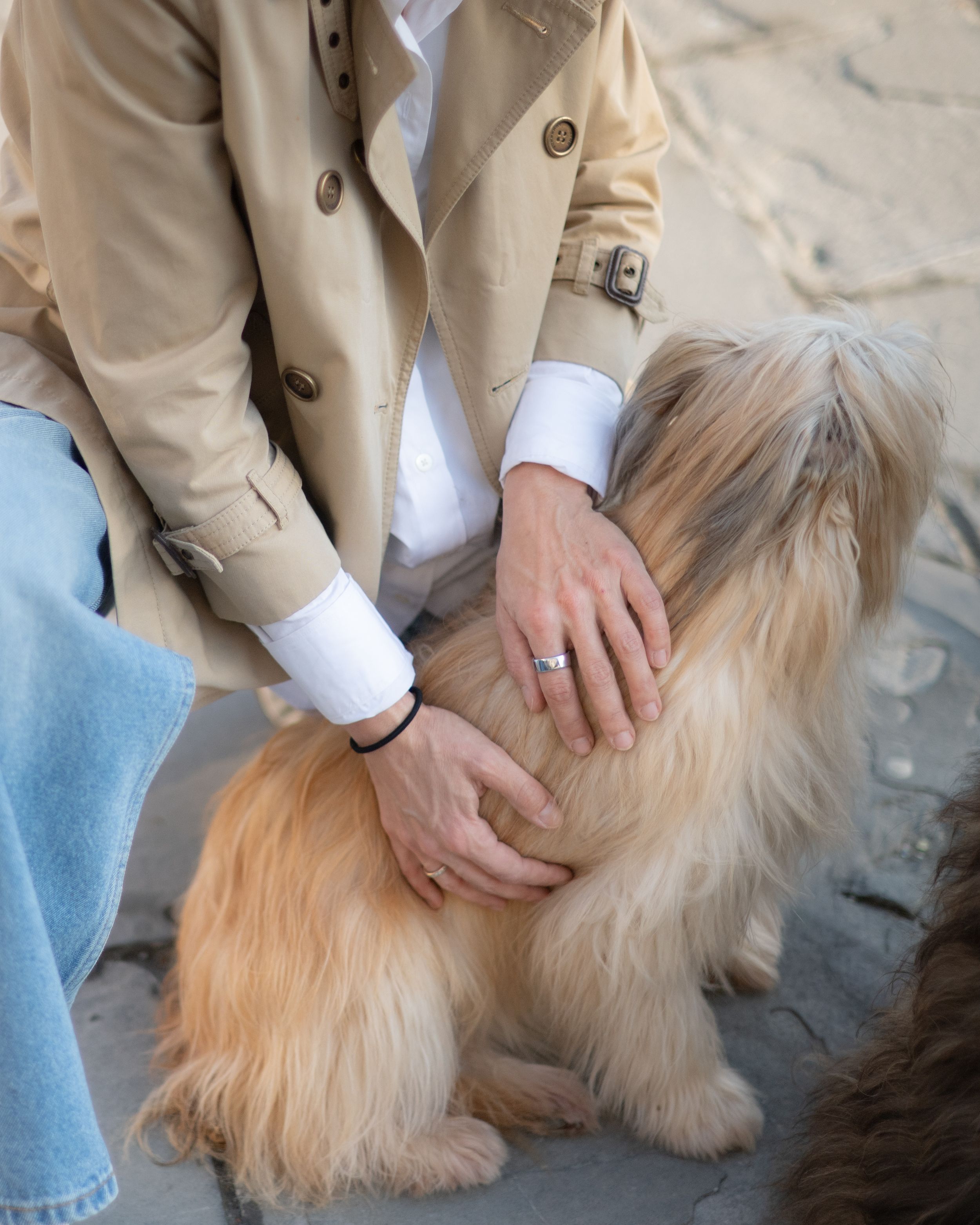 person with their dog during a natural portrait session